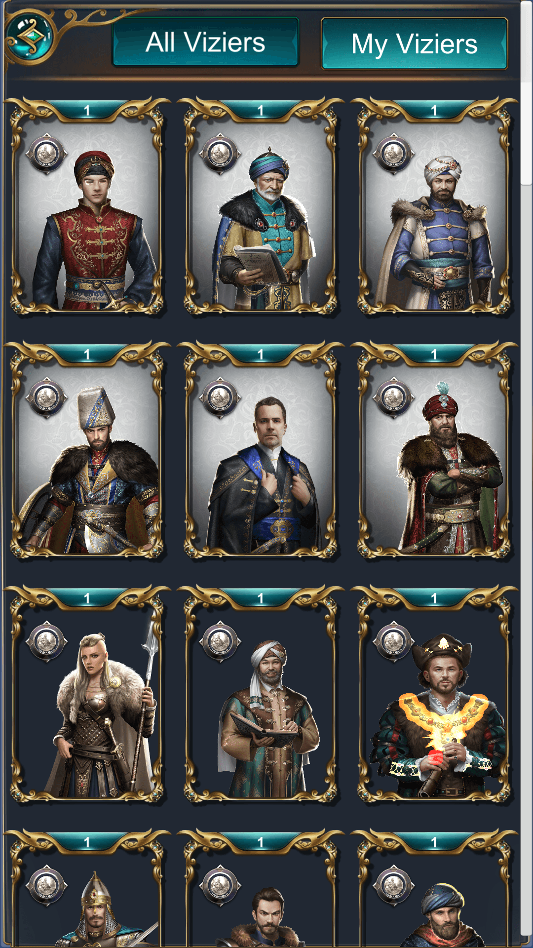 Vizier selection screen