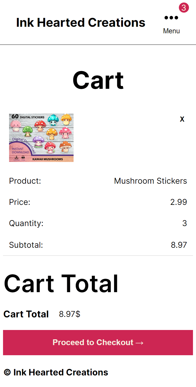 Cart page